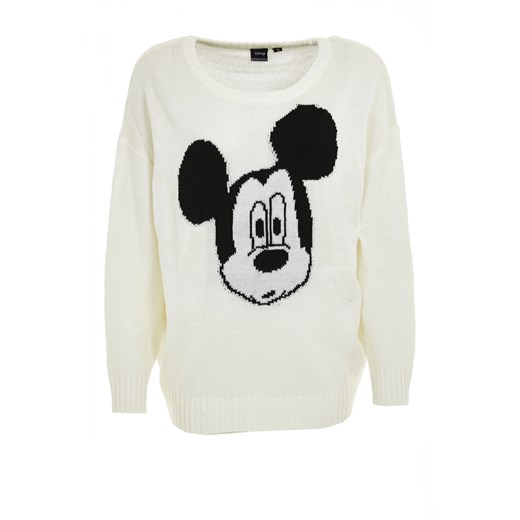 Sweater with mouse terranova bialy sweter