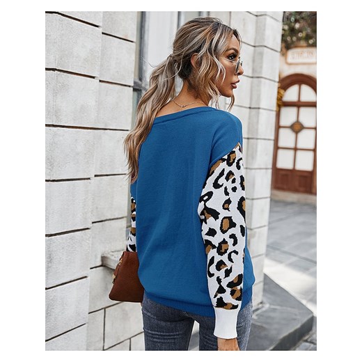 Sweter w kolorze niebieskim Tina L okazyjna cena Limango Polska