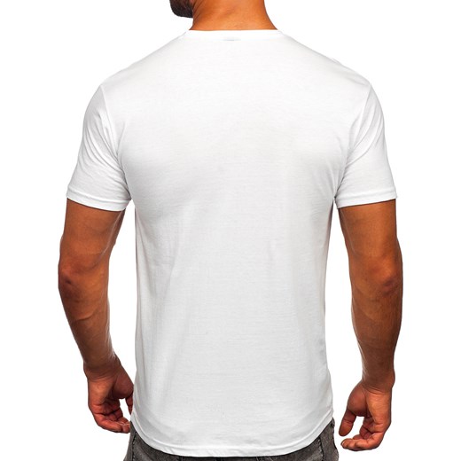 T-shirt męski Denley z nadrukami biały 