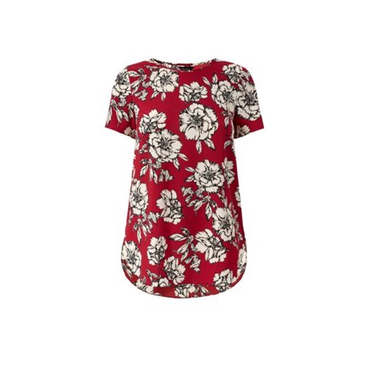 Red Floral Print T-Shirt  newlook fioletowy kwiatowy