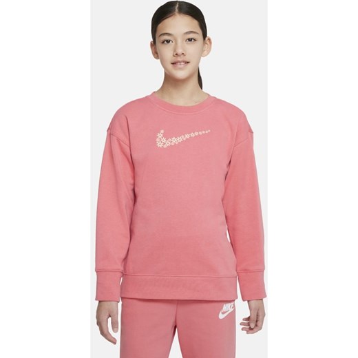 Bluza z dzianiny dresowej dla dużych dzieci (dziewcząt) Nike Sportswear - Różowy Nike S Nike poland