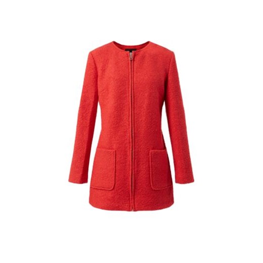 Red Pocket Front Collarless Coat  newlook czerwony płaszcz