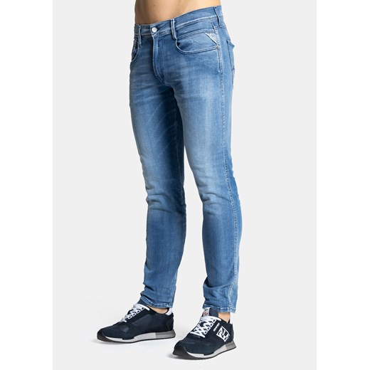 Spodnie jeansowe męskie niebieskie Replay Jeans Hyperflex Replay 32/34 Sneaker Peeker