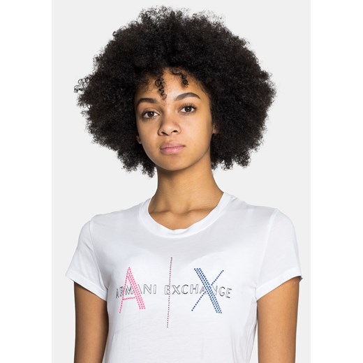 Koszulka damska biała Armani Exchange Slim Fit 6KYTGU YJW1Z 1000 Armani Exchange M Sneaker Peeker