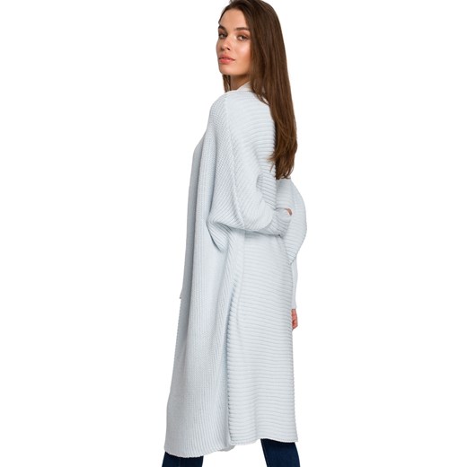 Długi elegancki sweter kardigan damski bez zapięcia niebieski Stylove uniwersalny wyprzedaż Sukienki.shop