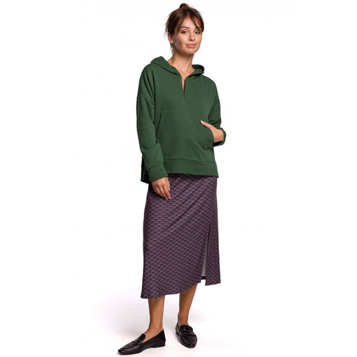 Hoodie bluza damska oversize w kształcie dzwonka z kapturem zielona Be XXL/3XL Sukienki.shop