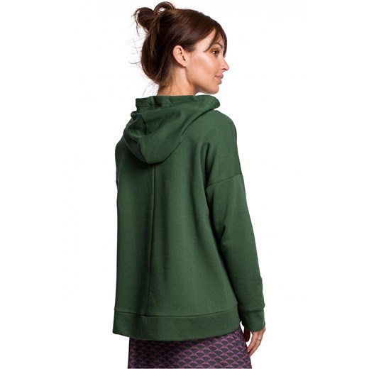 Hoodie bluza damska oversize w kształcie dzwonka z kapturem zielona Be L/XL Sukienki.shop