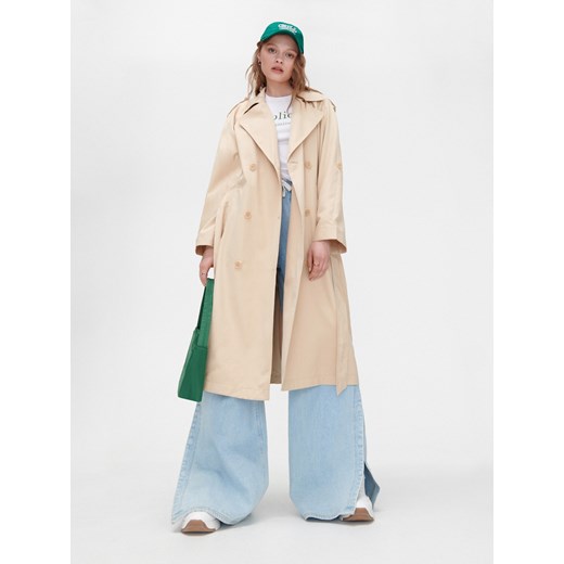 Cropp - Dwurzędowy jasny trencz - Beżowy Cropp S Cropp