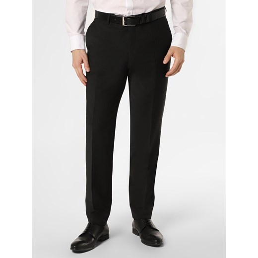 Pierre Cardin Męskie spodnie od garnituru modułowego Mężczyźni Regular Fit czarny jednolity ze sklepu vangraaf w kategorii Spodnie męskie - zdjęcie 134068496