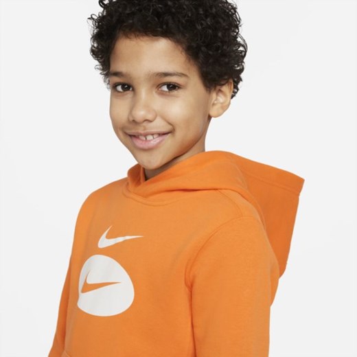 Bluza z kapturem dla dużych dzieci (chłopców) Nike Sportswear - Pomarańczowy Nike XS Nike poland