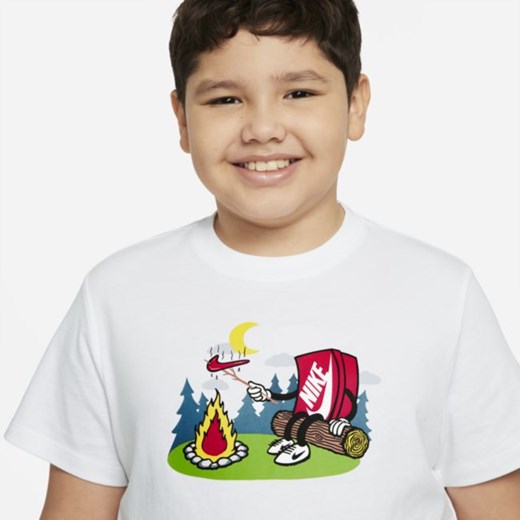 T-shirt dla dużych dzieci (chłopców) Nike Sportswear (szersze rozmiary) - Biel Nike M+ Nike poland