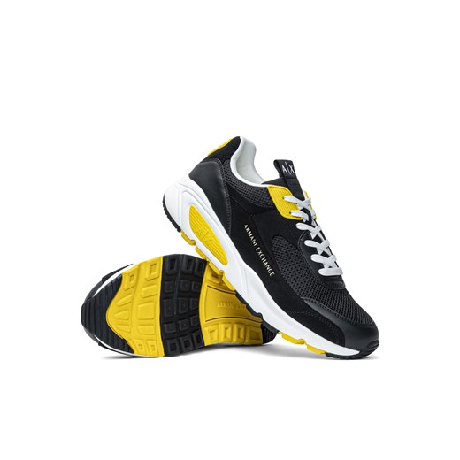 Sneakersy męskie czarne Armani Exchange XUX121 XV540 K682 Armani Exchange 45 promocyjna cena Sneaker Peeker