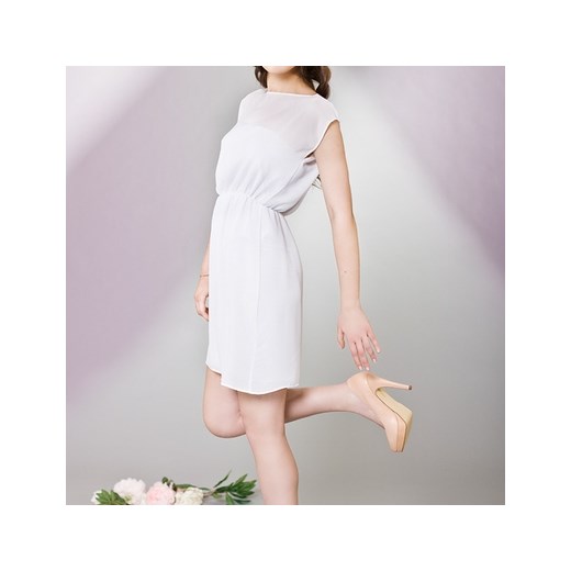 Transparentna biała sukienka trendsetterka-com bialy halka