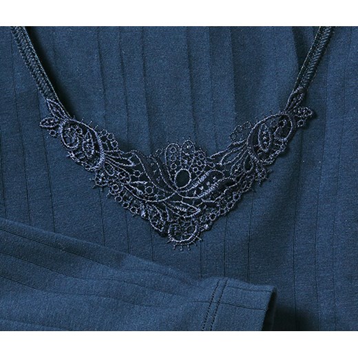 Koszulka z długim rękawem, ciemnoniebieska tchibo szary haftowane