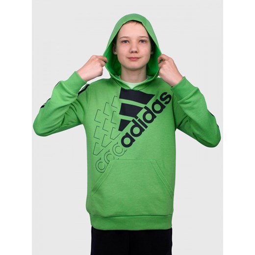 Bluza Dziecięca Adidas LOGO HD Z Kapturem Kangurka Zielona 152 darcet