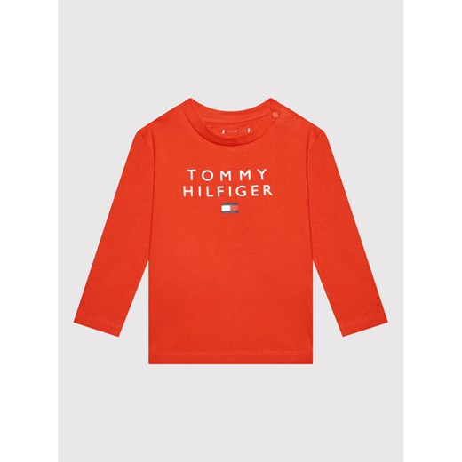 Bluzka Baby Logo KN0KN01359 Czerwony Regular Fit Tommy Hilfiger 80 MODIVO wyprzedaż