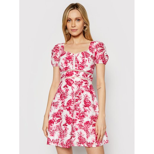 Sukienka letnia W1GK1A WDVB1 Różowy Regular Fit Guess S promocyjna cena MODIVO