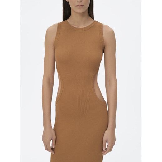 Sukienka letnia SI22-SUD015 Brązowy Regular Fit Simple L MODIVO