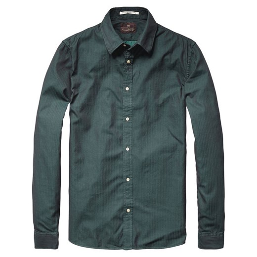 Two Tone Herringbone Shirt  scotch-soda zielony t-shirty