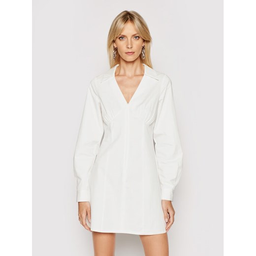 Sukienka koszulowa 1018-006777-0001-580 Biały Slim Fit 34 okazja MODIVO