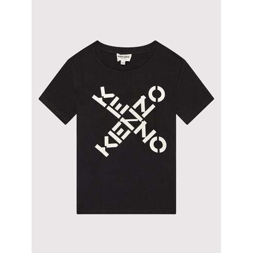 T-Shirt K25175 Czarny Regular Fit Kenzo Kids 10Y wyprzedaż MODIVO