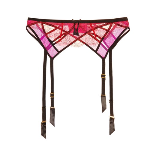 Megan lace and stretch-tulle suspender belt