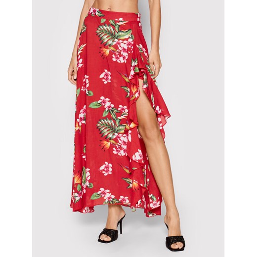 Spódnica trapezowa Floral E1GD03 WO05M Czerwony Regular Fit Guess S promocja MODIVO