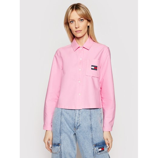 Koszula Badge Pocket DW0DW08918 Różowy Regular Fit Tommy Hilfiger XS MODIVO okazja