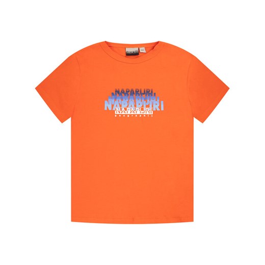 T-Shirt K Syllo NP0A4E4Z S Pomarańczowy Regular Fit Napapijri 10 promocyjna cena MODIVO