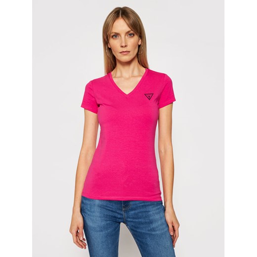 T-Shirt Mini Triangle W1GI17 J1311 Różowy Slim Fit Guess XS wyprzedaż MODIVO