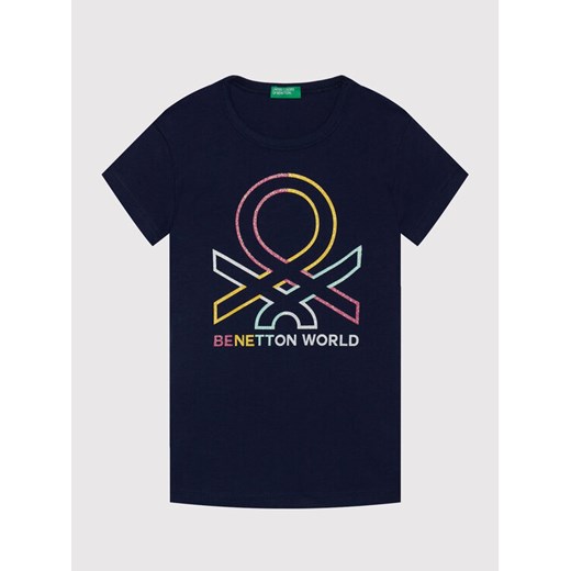 T-Shirt 3096C1539 Granatowy Regular Fit United Colors Of Benetton 120 promocyjna cena MODIVO