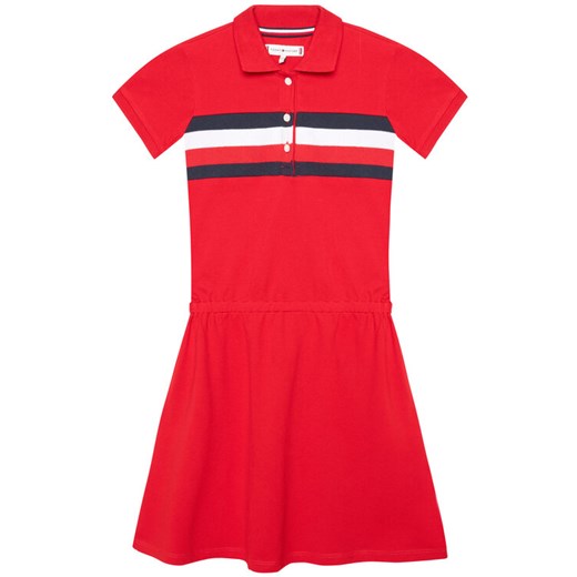 Sukienka codzienna KG0KG05637 M Czerwony Regular FItq Tommy Hilfiger 5Y MODIVO wyprzedaż