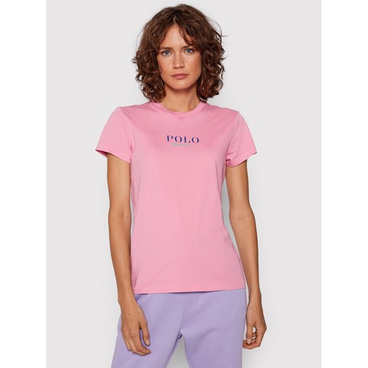 T-Shirt 211847078003 Różowy Regular Fit Polo Ralph Lauren XS okazyjna cena MODIVO