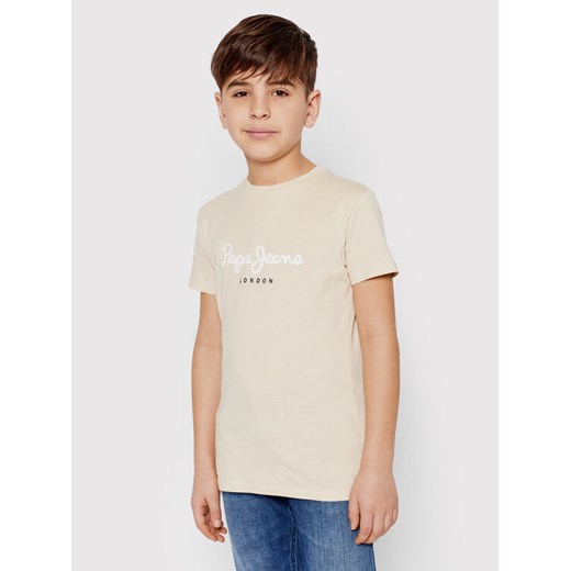 T-Shirt New Art PB503387 Beżowy Regular Fit Pepe Jeans 10Y MODIVO