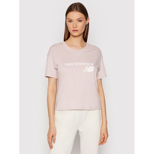 T-Shirt WT03805 Różowy Relaxed Fit New Balance XS promocyjna cena MODIVO