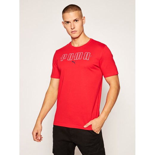 T-Shirt Brand Tee 584509 Czerwony Regular Fit Puma L wyprzedaż MODIVO