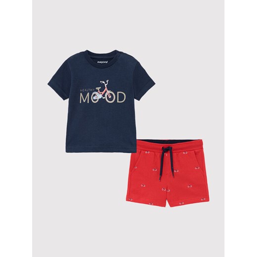 Komplet t-shirt i spodenki 1673 Kolorowy Regular Fit Mayoral 12M wyprzedaż MODIVO