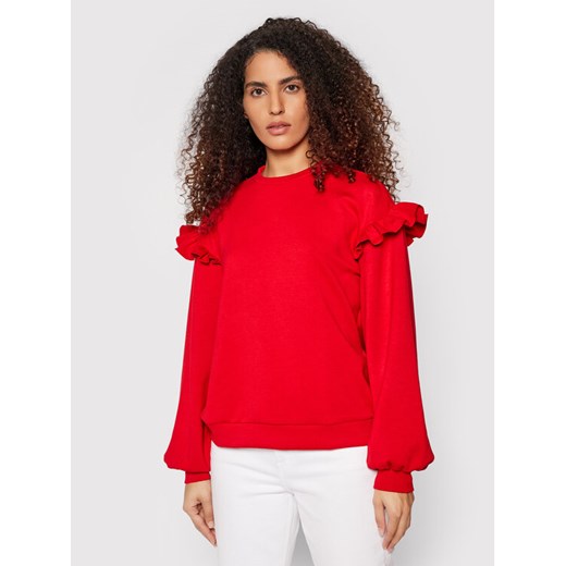 Bluza Sif 14067685 Czerwony Relaxed Fit Vila M MODIVO okazyjna cena