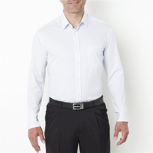 Popelinowa koszula z długim rękawem, rozmiar 2 la-redoute-pl bialy bawełniane