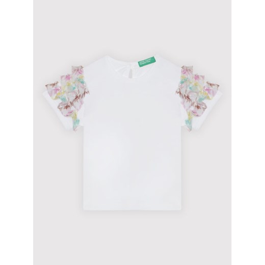T-Shirt 3096C1560 Biały Regular Fit United Colors Of Benetton 68 promocyjna cena MODIVO