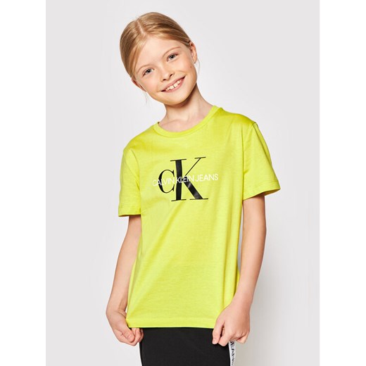 T-Shirt IU0IU00068 Żółty Regular Fit 16Y MODIVO wyprzedaż