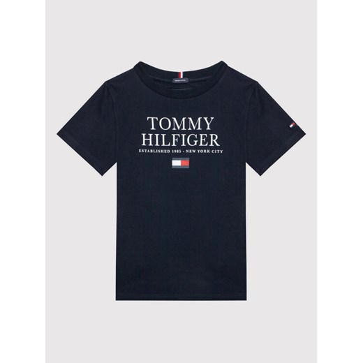 T-Shirt Th Logo KB0KB07012 D Granatowy Regular Fit Tommy Hilfiger 10Y MODIVO