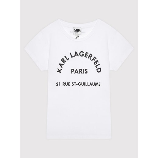 T-Shirt Z15T59 S Biały Regular Fit Karl Lagerfeld 10Y MODIVO