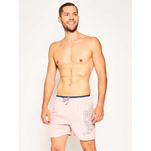 Szorty kąpielowe Fin PMB10243 Różowy Regular Fit Pepe Jeans XL okazja MODIVO