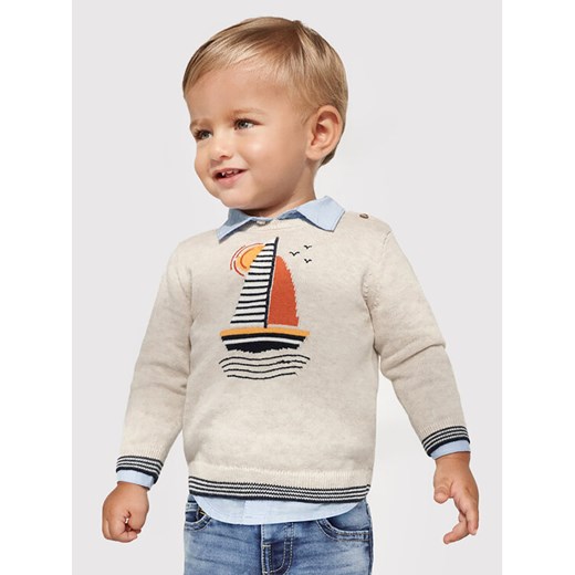 Sweter 1351 Beżowy Regular Fit Mayoral 24M MODIVO