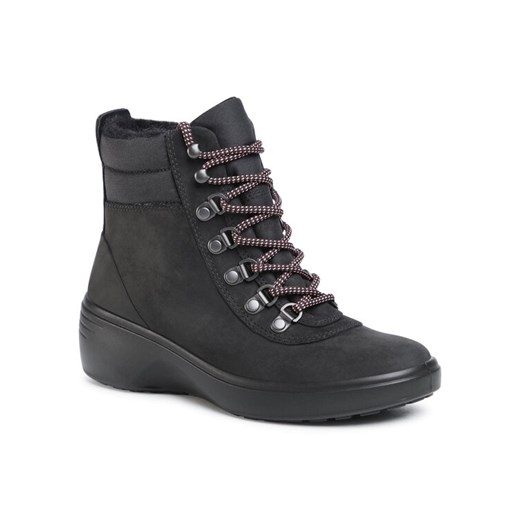 Botki Soft 7 Wedge Tred 42080351052 Czarny Ecco 36 wyprzedaż MODIVO