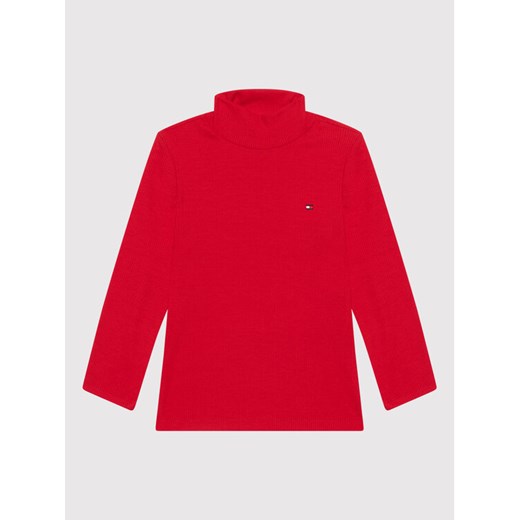 Bluzka Rib KG0KG06217 M Czerwony Regular Fit Tommy Hilfiger 7Y MODIVO wyprzedaż