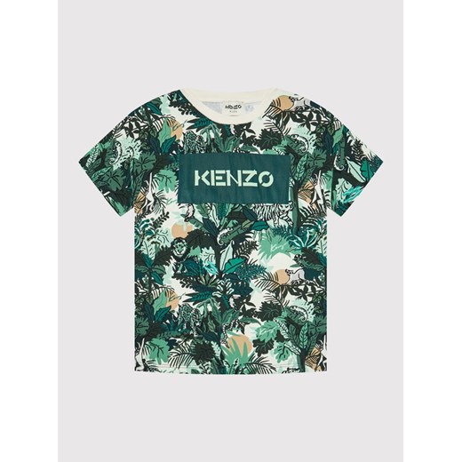 T-Shirt K25189 Zielony Regular Fit Kenzo Kids 8Y wyprzedaż MODIVO