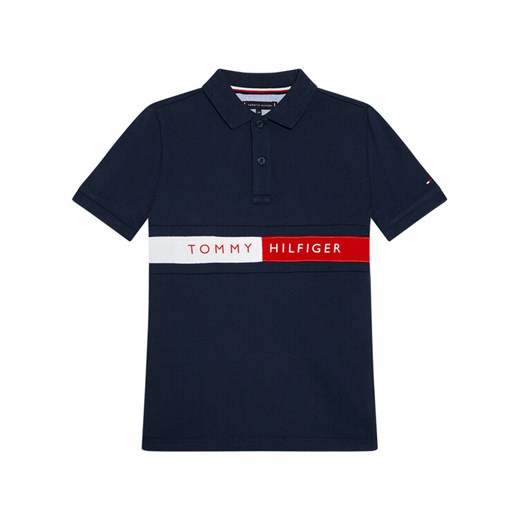 Polo Flag KB0KB06535 Granatowy Regular Fit Tommy Hilfiger 14Y okazja MODIVO