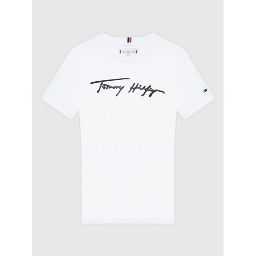 T-Shirt Unisex Script KS0KS00174 D Biały Regular Fit Tommy Hilfiger 8 wyprzedaż MODIVO